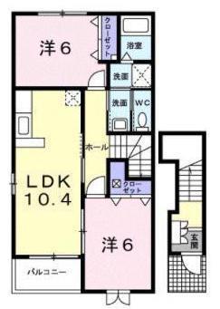 プロムナード(2LDK/2階)の間取り写真
