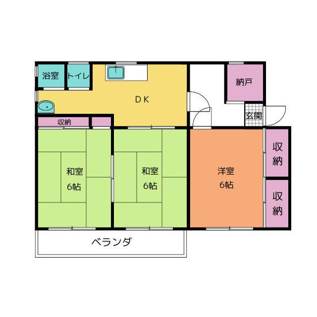 山田ハイツ(3SDK/2階)の間取り写真