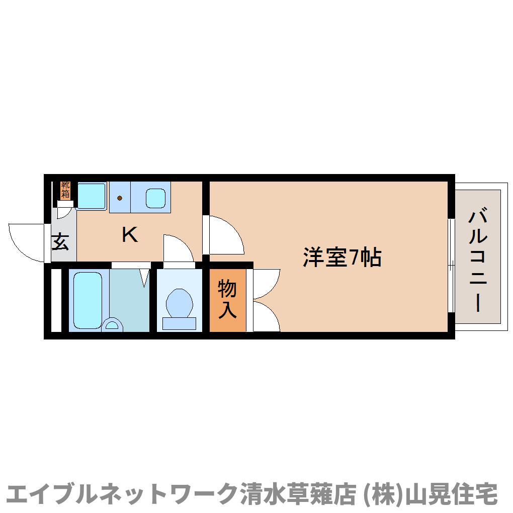 メゾン天皇原(1K/1階)の間取り写真