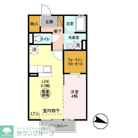 サンヴィラージュE(1LDK/2階)の間取り写真