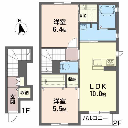 シャーメゾン ユアシス(2LDK/2階)の間取り写真