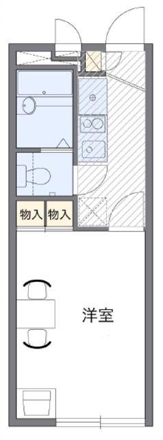 レオパレスエムファーム(1K/1階)の間取り写真
