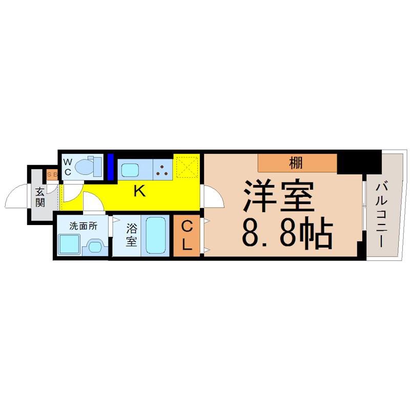 アーデル ドルフ(1K/4階)の間取り写真