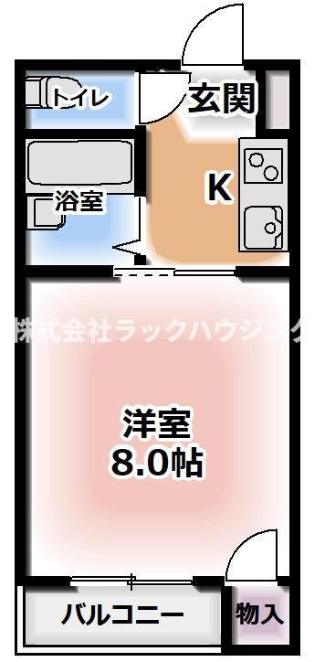 シェルコート(1K/2階)の間取り写真