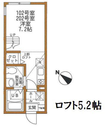 ラクレア菊名横浜(ワンルーム/1階)の間取り写真
