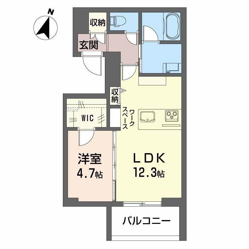 シャーメゾン東幸町(1LDK/2階)の間取り写真