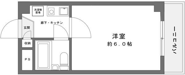 エタニティ川崎(1K/3階)の間取り写真