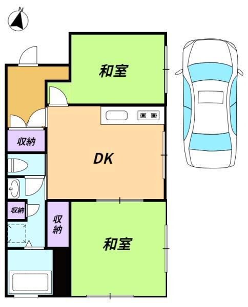 FSプラザ川越(2DK/1階)の間取り写真