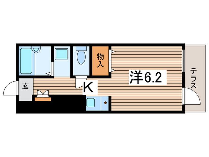 ペリエ新松戸(1K/1階)の間取り写真