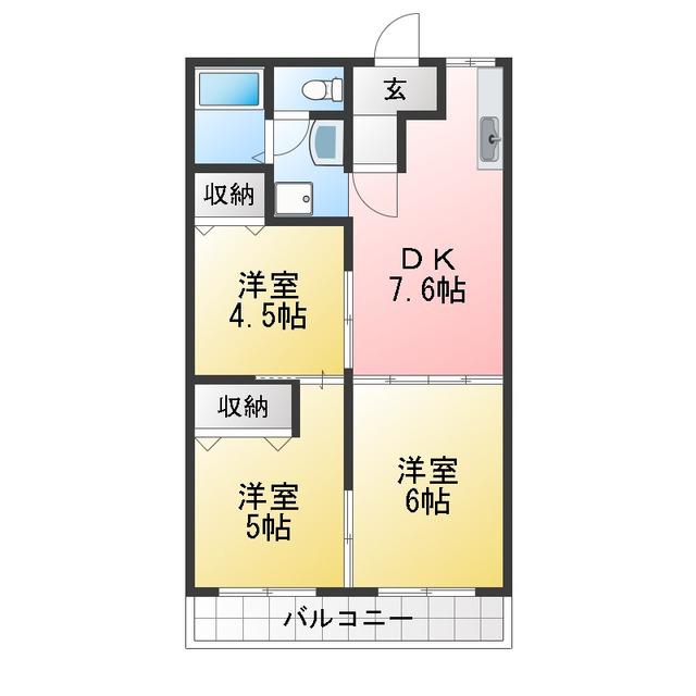 ワンニャンテラス(3DK/1階)の間取り写真