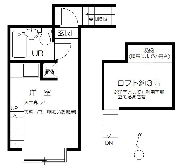 ヴィラ・ビアンカ(1SK/2階)の間取り写真