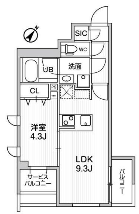 コンポジット渋谷初台(1LDK/3階)の間取り写真