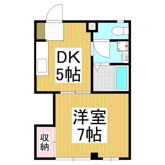 カイセー三芳(1DK/1階)の間取り写真