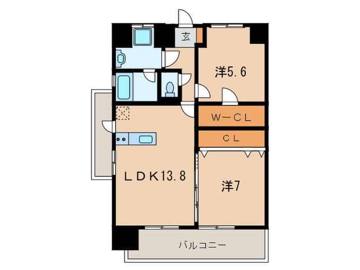 レジーナ小倉(2LDK/11階)の間取り写真