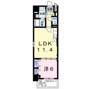 プランドールコート神戸(1LDK/2階)の間取り写真