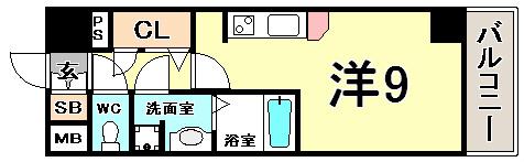 エスリード神戸海岸通(ワンルーム/9階)の間取り写真