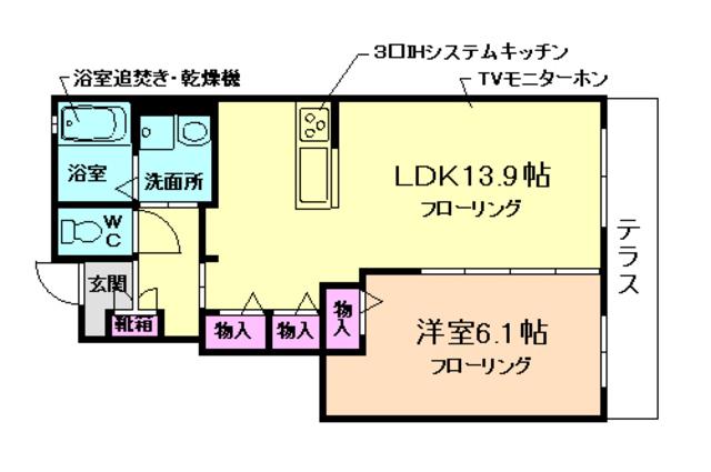 グラッセ(1LDK/1階)の間取り写真