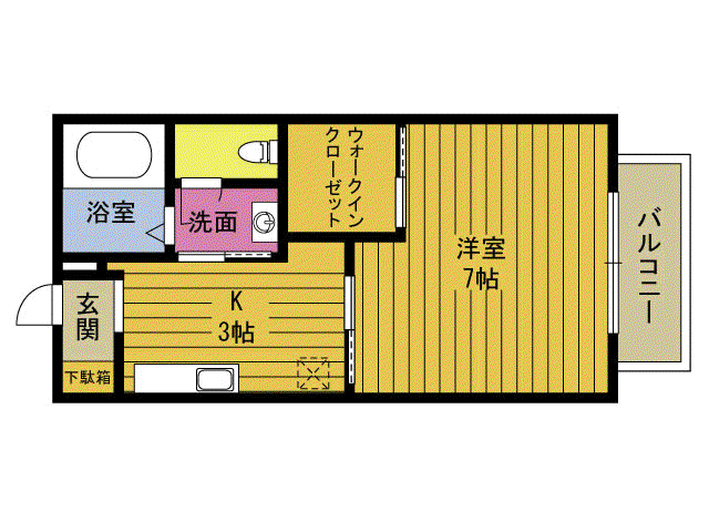 グランシード池田(1K/1階)の間取り写真