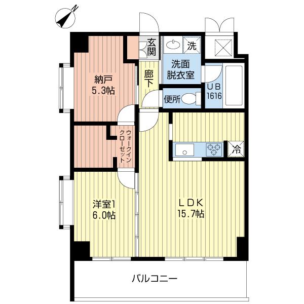 POLAR STARTS(2LDK/7階)の間取り写真
