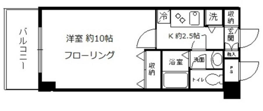 アーバングレイス(1K/3階)の間取り写真