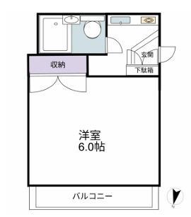 ライベストコート池袋II(1K/2階)の間取り写真