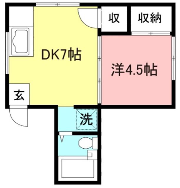 清水様方(1DK/1階)の間取り写真