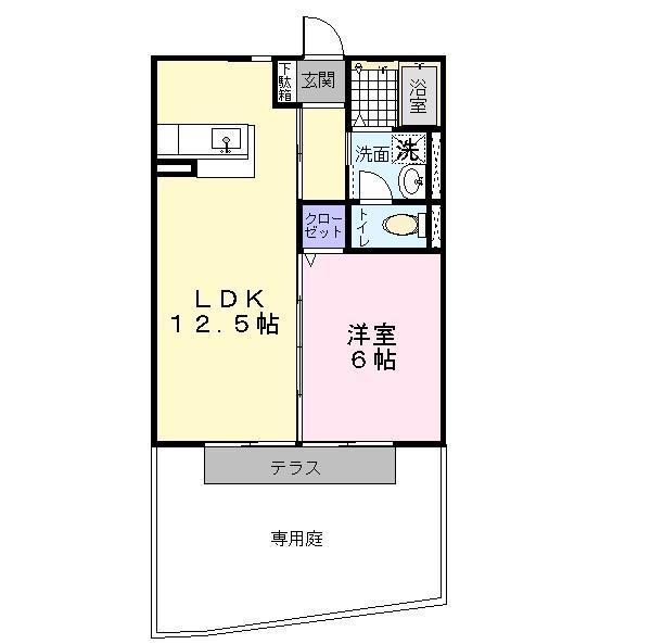 ハイム ガドーレ(1LDK/1階)の間取り写真