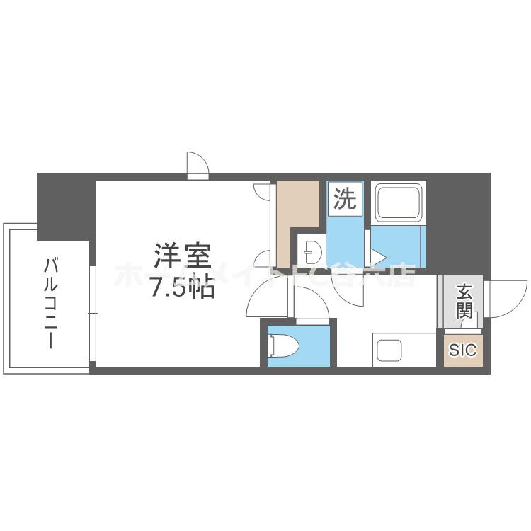 LIVE FLAT TSUKAMOTO(1K/3階)の間取り写真