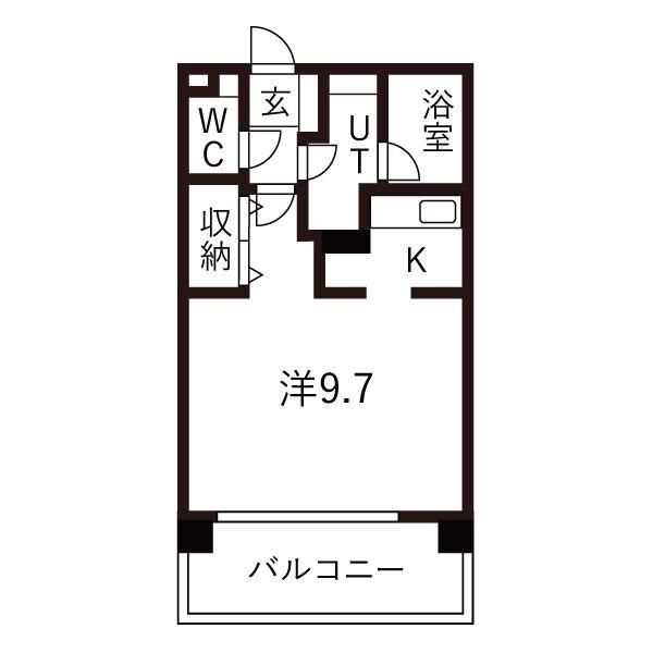 アブレスト原(1K/10階)の間取り写真