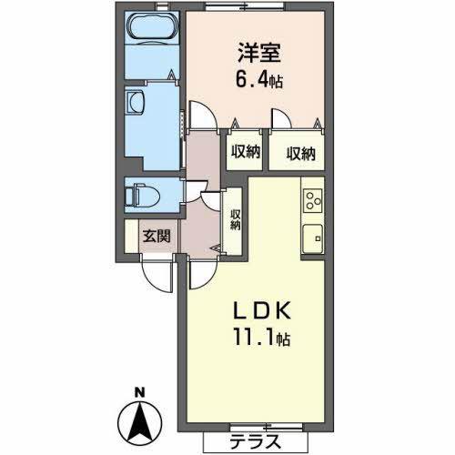 レジデンス寿(1LDK/1階)の間取り写真