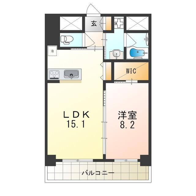 リバティ バランス(1LDK/4階)の間取り写真