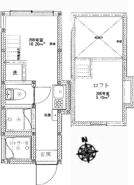 CHARLESHOUSE高田馬場(ワンルーム/2階)の間取り写真