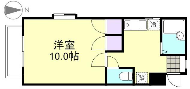サンコーポ水島B棟(1K/2階)の間取り写真