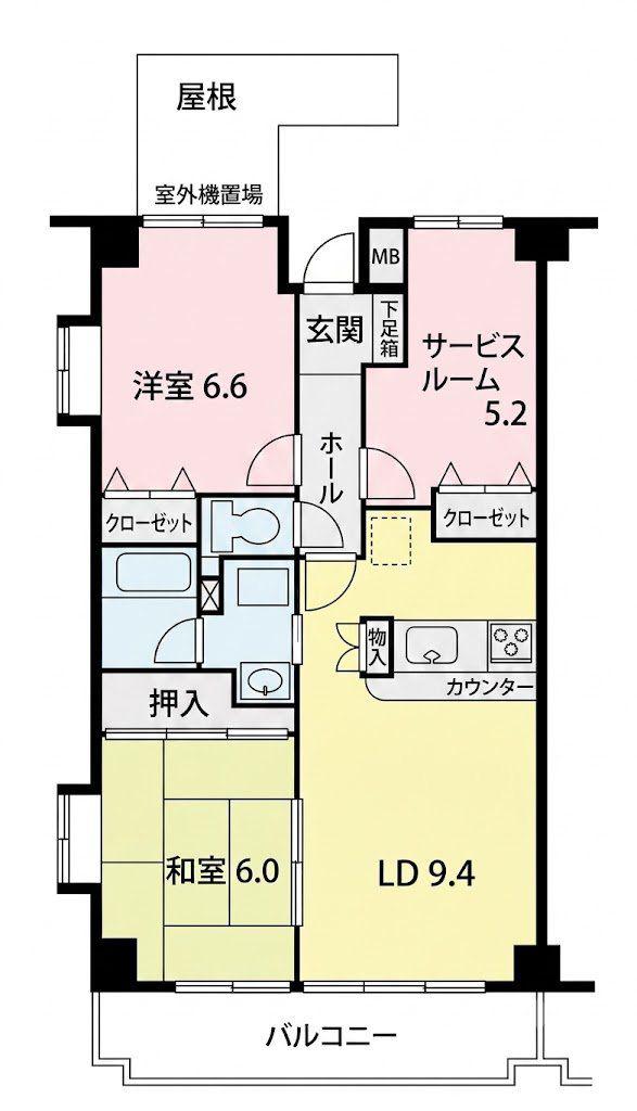 東所沢ガーデンプレイス(2SLDK/2階)の間取り写真