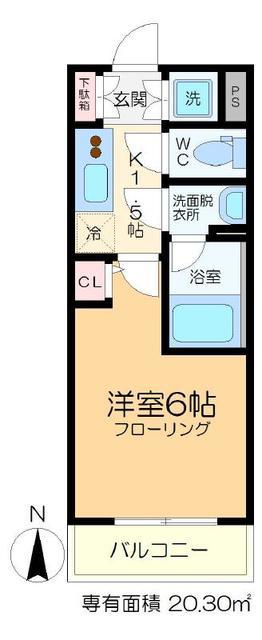 ライジングプレイス綾瀬(1K/3階)の間取り写真