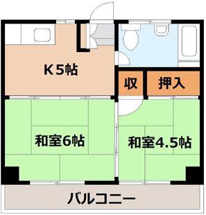 三宅ビル(2DK/3階)の間取り写真
