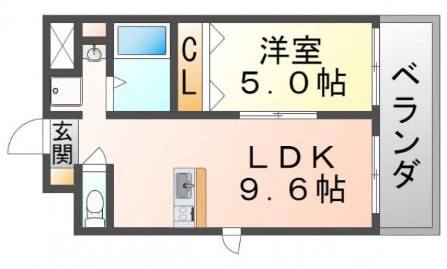 第1関根マンション(1LDK/2階)の間取り写真