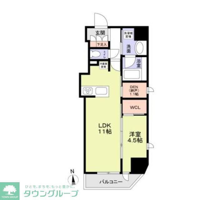 ジオエント中野(1LDK/5階)の間取り写真