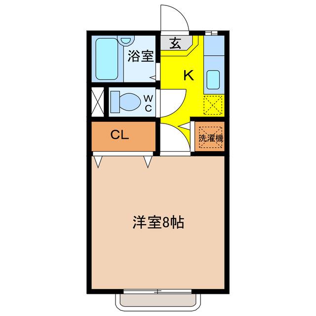 めぞんぶらん IV号館(1K/2階)の間取り写真