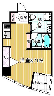 パークフロント北梅田(ワンルーム/5階)の間取り写真