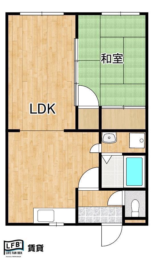 567ハイツ(1LDK/3階)の間取り写真
