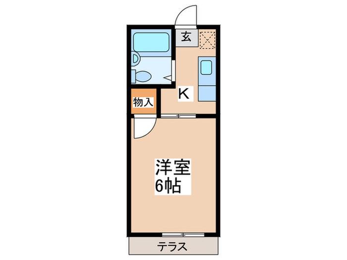 コーポウィスタリア(1K/1階)の間取り写真