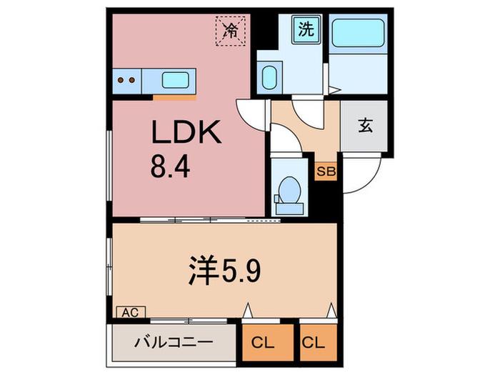 NEVE(1LDK/3階)の間取り写真