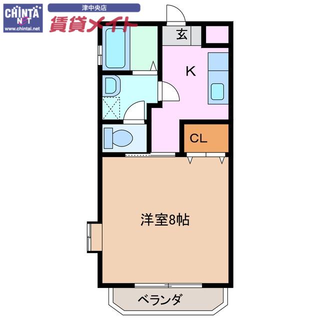 ティアラ町屋(1K/2階)の間取り写真