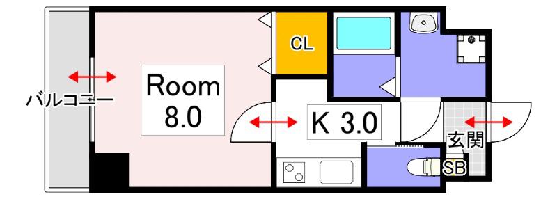 CREA COAT(1K/4階)の間取り写真