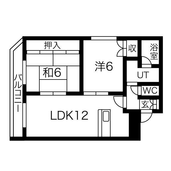サントノーレ厚別(2LDK/5階)の間取り写真