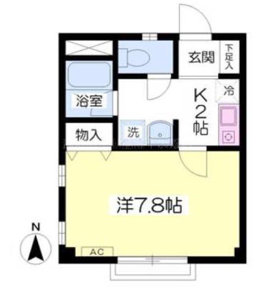 オーハイツ(1K/2階)の間取り写真