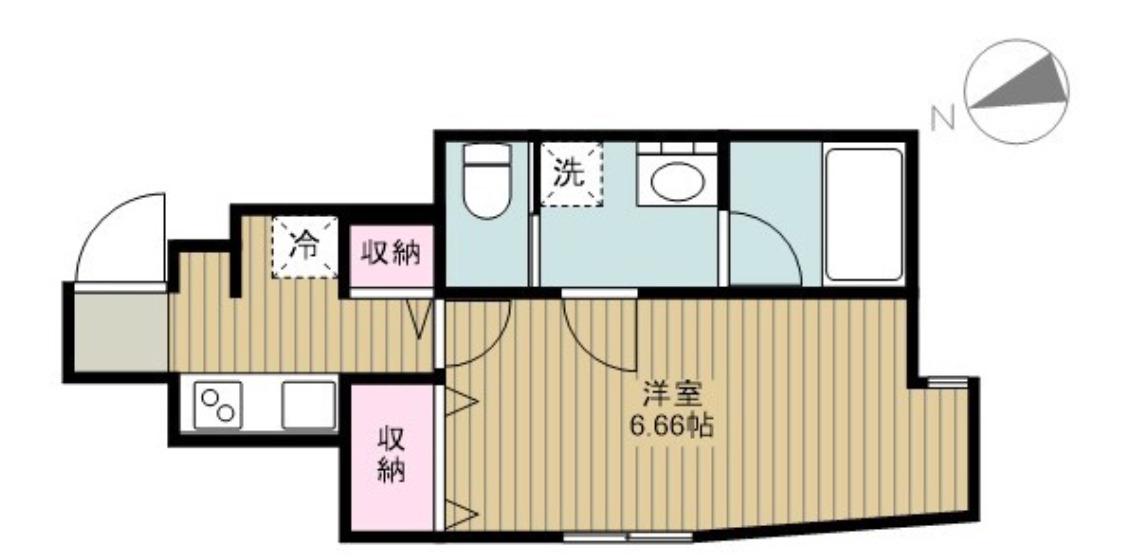 ローズテラス新小岩(1K/1階)の間取り写真