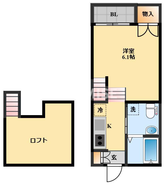 CIRCLE T WASHIZAKI II(1SK/1階)の間取り写真