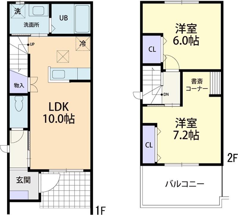 BLUE BIRDA(2LDK/1階)の間取り写真
